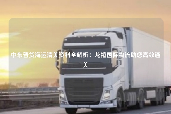 中东普货海运清关资料全解析：龙禧国际物流助您高效通关