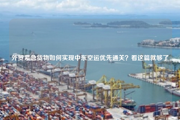 外贸紧急货物如何实现中东空运优先通关？看这篇就够了