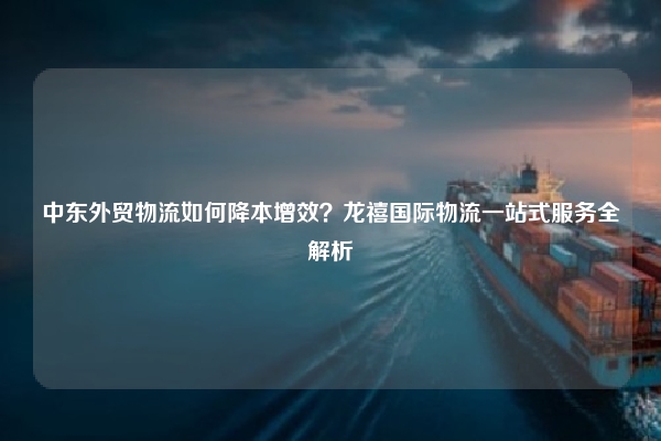 中东外贸物流如何降本增效？龙禧国际物流一站式服务全解析