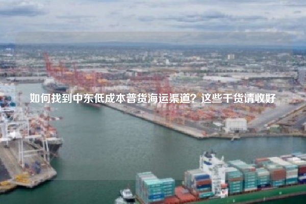 如何找到中东低成本普货海运渠道？这些干货请收好
